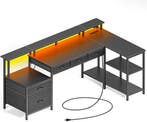 Bureau - Computertafel - Hoekbureau - 163x88 cm - Grijs - Ro, Verzenden, Zo goed als nieuw