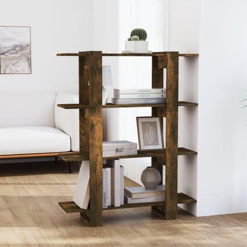 vidaXL Boekenkast/kamerscherm 100x30x123,5 cm gerookt, Huis en Inrichting, Kasten | Boekenkasten, 100 tot 150 cm, Verzenden, 100 tot 150 cm