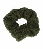 Haarelastiek Scrunchie – Teddy Stof – Groen, Nieuw