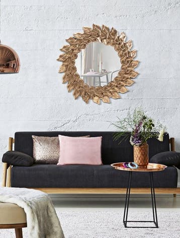 WANDSPIEGEL GLAM BLAADJE RAME CM Ø 73X5, Huis en Inrichting, Woonaccessoires | Spiegels, Ophalen of Verzenden, Nieuw