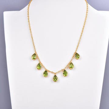 Zonder minimumprijs - Halsketting Zilver - Peridot -, Sieraden, Tassen en Uiterlijk, Kettingen, Nieuw