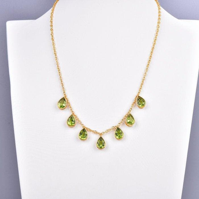 Zonder minimumprijs - Halsketting Zilver - Peridot -, Sieraden, Tassen en Uiterlijk, Kettingen