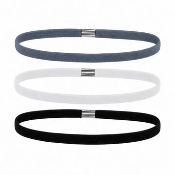 Haarband Sport 1cm - Elastiek Smal - Zwart Wit Grijs - Set, Nieuw