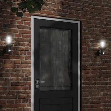 vidaXL Buitenwandlamp met sensor roestvrij staal zwart, Verzenden, Nieuw, Rvs, Wandlamp