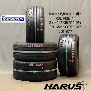 245/35/20 275/30/20 Michelin zomerbanden 6/5,5mm profiel 4X, Auto-onderdelen, Gebruikt, 275 mm, Ophalen of Verzenden, Band(en)