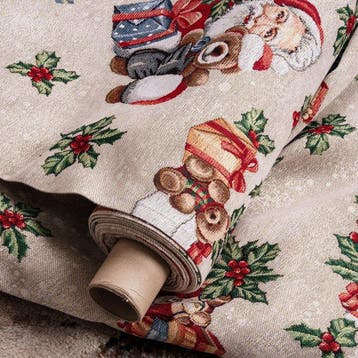 GCFabrics – Gobelinstof met lurex in kerstdessin met