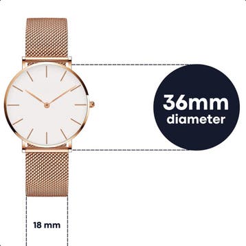 Tyme Ibiza Dames Horloge - 36mm Wit/Zilver - Goed Leesbaar, Ophalen of Verzenden, Zo goed als nieuw
