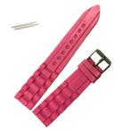 Fako - Horlogebandje - Siliconen - 20mm - Roze, Sieraden, Tassen en Uiterlijk, Horloges | Heren, Verzenden, Nieuw
