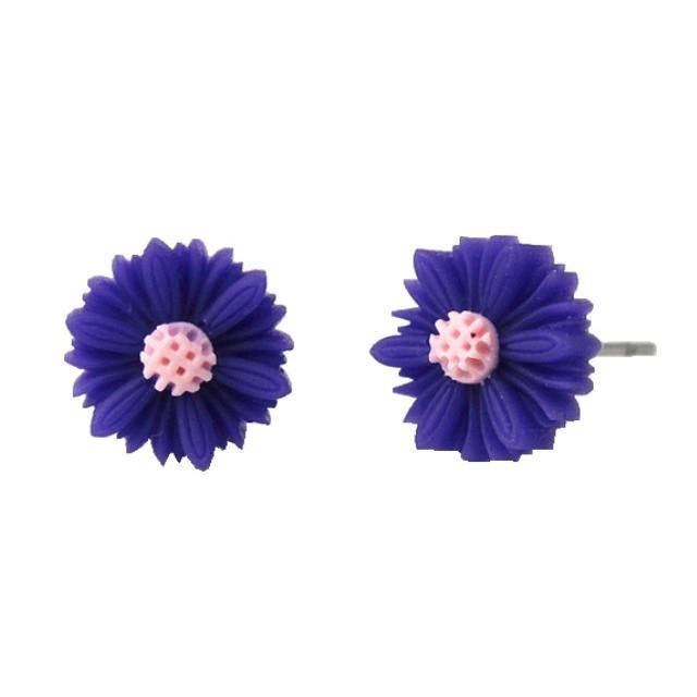 Fako Bijoux - Oorbellen - Steker - Anjer - Acryl - Paars, Sieraden, Tassen en Uiterlijk, Oorbellen, Verzenden