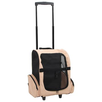 vidaXL Huisdierentrolley inklapbaar zandkleurig, Dieren en Toebehoren, Verzenden, Nieuw