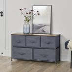 Commode met lades niet-geweven textiel 55x100x29 grijs hout, Huis en Inrichting, Verzenden, Nieuw