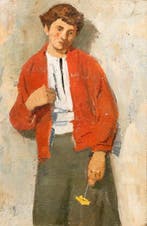 Romanian School (dated 1951) - Expressive Portrait Study of