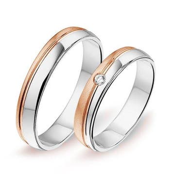 Actie trouwringen in 8/14/18 karaat bicolour goud per paa..., Sieraden, Tassen en Uiterlijk, Ringen, Verzenden, Nieuw
