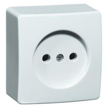 Contactdoos Enkel 230V Opbouw Wit zonder Randaarde, Ophalen of Verzenden, Nieuw