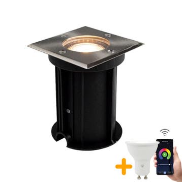 Smart Grond spot GU10 rond | Athens | RVS | IP66 | Zigbee, Nieuw, Ophalen of Verzenden, Netvoeding, Spots