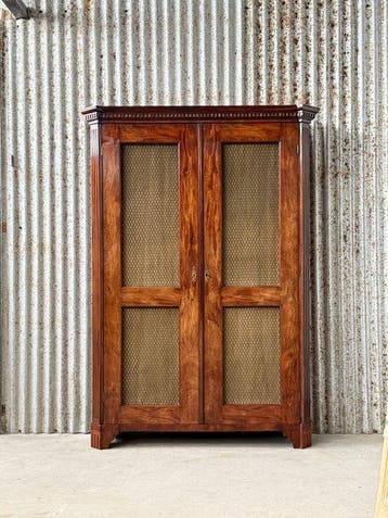 Boekenkast - Glaskast, virtinekast, boeken kast, - Mahonie,