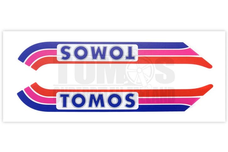 Tomos Stickerset tank standaard automatic paars blauw / r..., Fietsen en Brommers, Brommeronderdelen | Algemeen, Nieuw, Ophalen of Verzenden