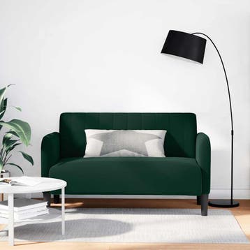 vidaXL Loveseat bank 109 cm fluweel donkergroen, Verzenden, Nieuw, Stof