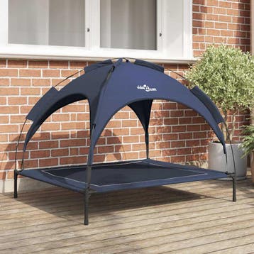 vidaXL Hondenbed 104 x 86 x 84,5 cm Staal Marineblauw, Verzenden, Nieuw
