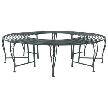 vidaXL Boom bank 8-Aantal zitplaatsen Ø 160 x 44 cm Staal, Tuin en Terras, Tuinbanken, Verzenden, Nieuw, Metaal