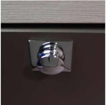 Mini Knop+Ring Vierkant Pushlock Glanzend Chroom 2st., Ophalen of Verzenden, Nieuw