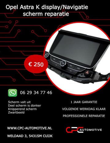 Opel Astra K display/navigatiescherm reparatie, Ophalen of Verzenden, Gereviseerd, Opel