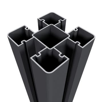 Aluminium Sleufpaal 8 x 8 cm (80 x 80 mm) Zwart - Lengte 270, Nieuw