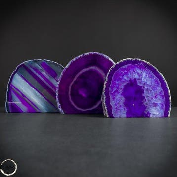 Agaat-schijven – 3 met de hand gesneden decoratieve stukken