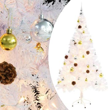 vidaXL Kunstkerstboom met verlichting en kerstballen 150 cm, Verzenden, Nieuw