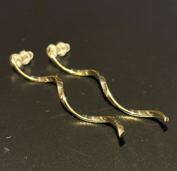 No-Fade Goud-Stijl Vergulde Spiraal Hangende Threader Oorbel, Sieraden, Tassen en Uiterlijk, Oorbellen, Overige materialen, Hangers