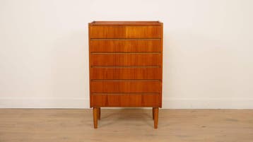 Vintage Deense ladekast | Teak | 6 lades | 114 cm, Ophalen of Verzenden, Nieuw