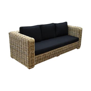 Nissah bank loungeset 3-delig rotan, Ophalen of Verzenden, Nieuw