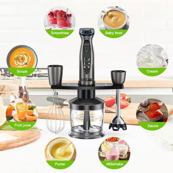 Staafmixer set - 7 in 1 - met Hakmolen / Klopper / Garde / B, Verzenden, Zo goed als nieuw