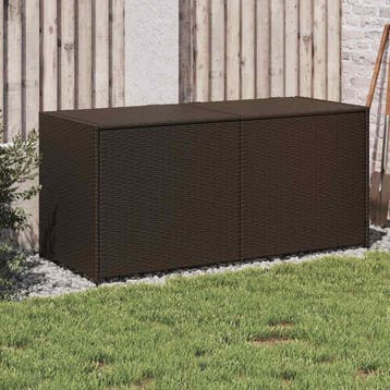 vidaXL Tuinbox 283 L poly rattan bruin, Verzenden, Nieuw
