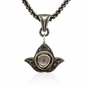 Zonder minimumprijs - Ketting met hanger Zilver Diamant, Sieraden, Tassen en Uiterlijk, Antieke sieraden