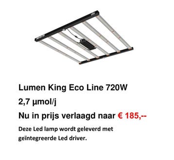 Kweeklamp Ledlamp Lumen King Eco Line 1000W, 720W en 400W, Ophalen, Nieuw, Kweeklamp