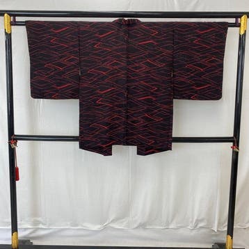 Japanse vintage kimono-haori jas van polyester, zwart,, Antiek en Kunst