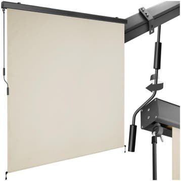 Zonnescherm Eloise met 2 wandhouders - 180 x 250 cm, beige, Tuin en Terras, Zonneschermen, Verzenden, Nieuw
