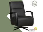 Leren draaifauteuil Award - Toledo Nero (zwart) - Stervoet, Nieuw, Ophalen of Verzenden, 50 tot 75 cm, Industrieel, Modern