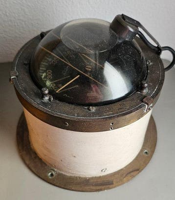 Maritieme objecten - Koper, Glas- Kompas