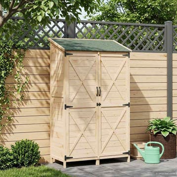 vidaXL Tuinschuur Naturel 106 x 56 x 176,5 cm Massief, Verzenden, Nieuw