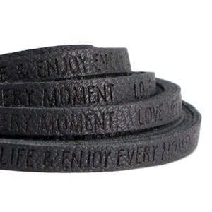 20 cm Plat imi leer 5mm met quote - Enjoy every moment Lo..., Ophalen of Verzenden, Nieuw, Draad