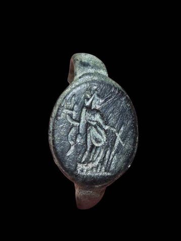 Oud-Romeins Stunning & Rare Lady Fortuna Seal Ring, Sieraden, Tassen en Uiterlijk