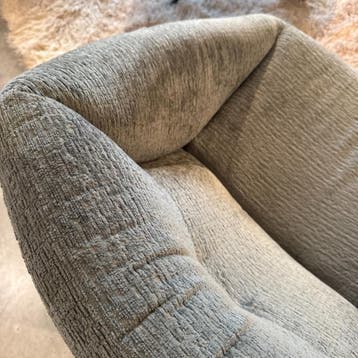 Draaifauteuil Rondo - Stof en Leder Groen - IN.HOUSE, Huis en Inrichting, Nieuw, 75 tot 100 cm, Ophalen of Verzenden, Modern