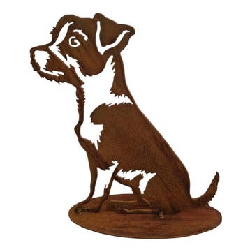 Tuinbeeld Rex de ruwharige Jack Russel  -B22 x H28cm, Verzenden, Nieuw