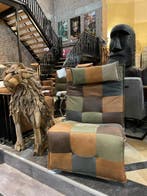 Relaxfauteuil Luc Patchwork Vintage, Huis en Inrichting, Fauteuils, Ophalen of Verzenden, Nieuw
