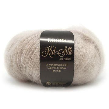 DROPS Kid-Silk Uni Colour - 20 lichtbeige - Mohair Garen, Ophalen of Verzenden, Nieuw