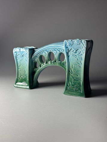 Sarreguemines - Vaas - Dubbele vaas - 1900s - Faience - Art