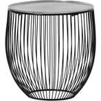 Bijzettafel - Livion Rana - Rond - 42cm - Zwart/Zilver -, Huis en Inrichting, Tafels | Eettafels, Ophalen of Verzenden, Nieuw