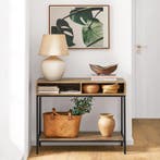 2dekans | SoBuy Bijzettafel - 2 Opbergvakken - Stalen Frame, Ophalen of Verzenden, Zo goed als nieuw